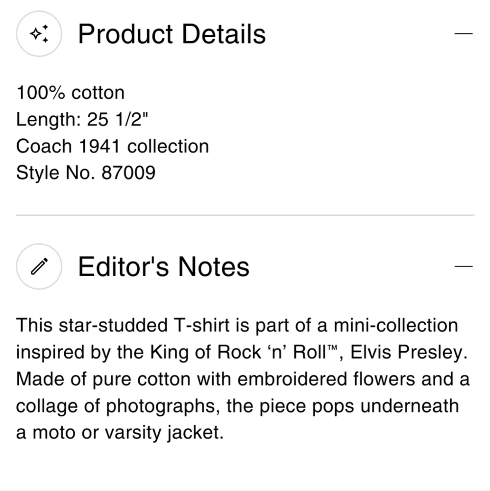 Designer Coach Elvis Presley Top - Picture 14 of 14